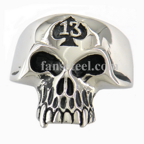 FSR10W00 13 Ace evil skull ring - Click Image to Close